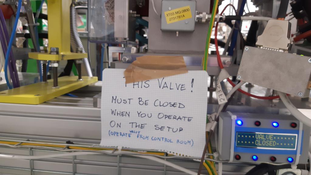 Valve must be closed