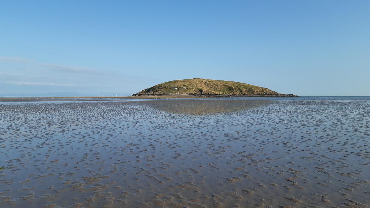 The island viewed from the mudflats