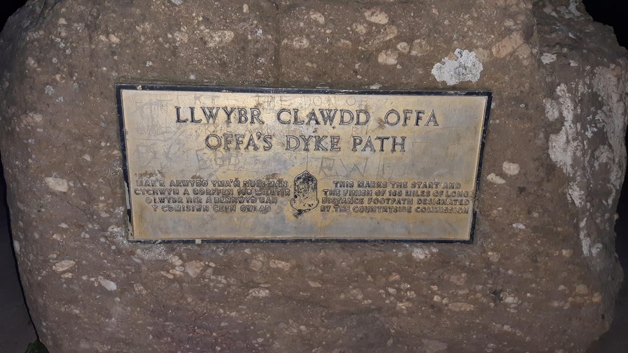 The stone in Chepstow, that marks the official start of the Offa's Dyke walk.