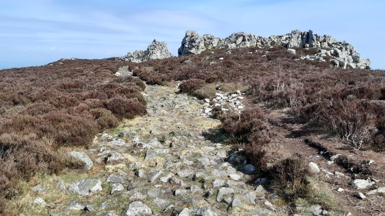 Conditions underfoot at Stiperstones.