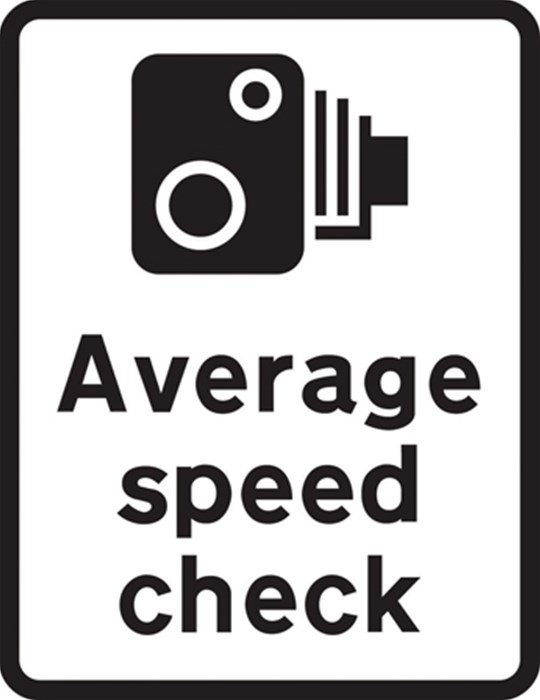 Average speed check sign