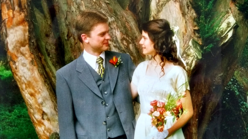 Our wedding, 2nd August 1997 at Bourton Manor, Shropshire.