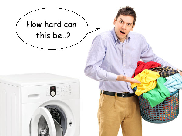 Take the clothes out of the washing machine.